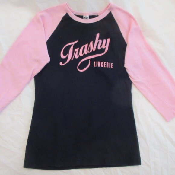 Vintage Trashy Lingerie Black/Pink T Shirt - Picture 1 of 8
